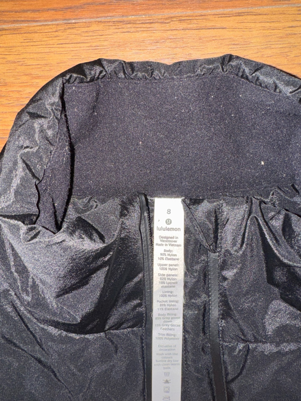lululemon Down For It All women’s vest size 8